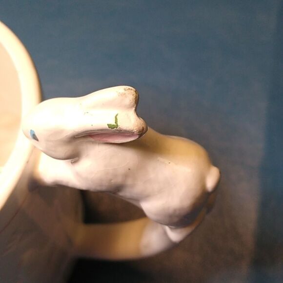 Vintage Twain LTD Rabbits on Fence White Ceramic Bunny Mug - Picture 8 of 9